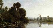Charles-Francois Daubigny The Banks of River Spain oil painting artist